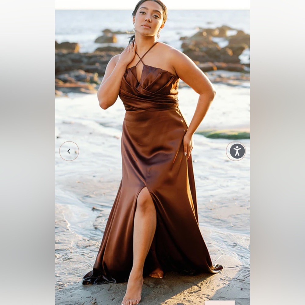 Bridesmaid dress - Revelry Nayeli satin dress.